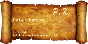 Palen Karion névjegykártya